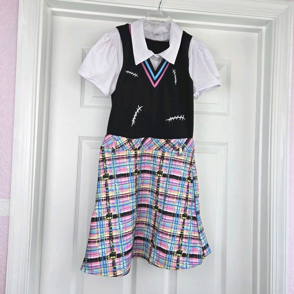 Monster High Frankie‎ Stien Girls Dress Costume Size L Spirit Halloween Dress Up